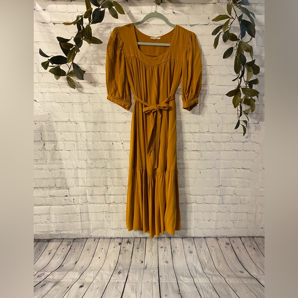 Tea n Rose mustard yellow dress